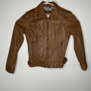 Tibor Luxe Size Medium Brown Leather  Jacket